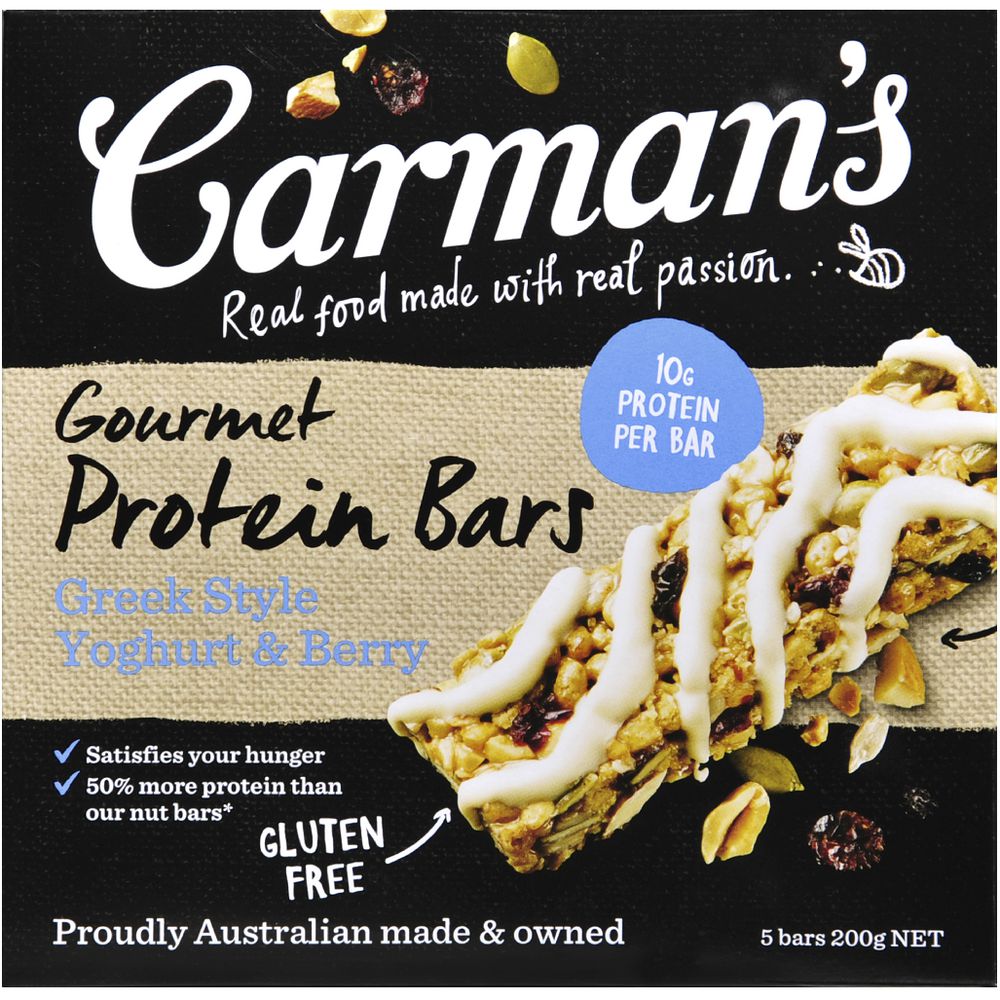 Carman's Protein Bar Greek Yoghurt and Berry 30 Pack