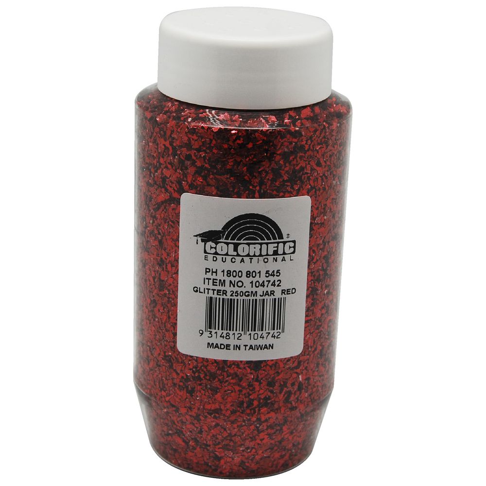 Colorific Glitter Jar 250g Red