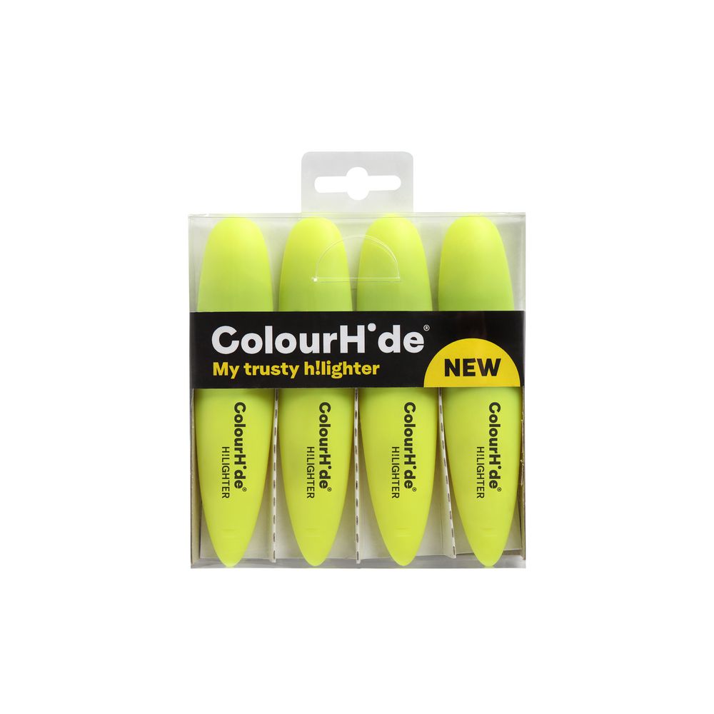 ColourHide Highlighters Yellow 4 Pack