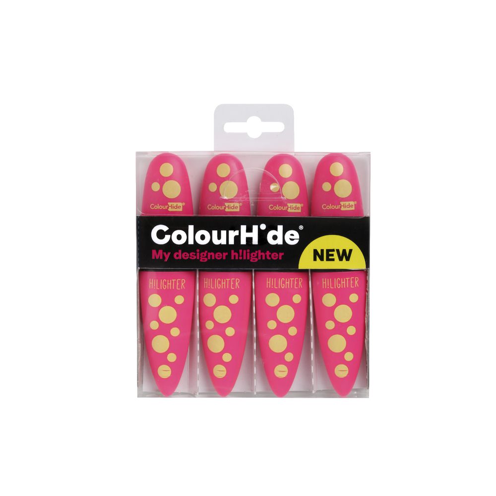 ColourHide Highlighters Pink Dots 4 Pack