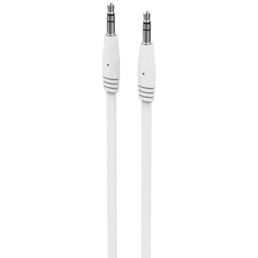 Comsol 3.5mm Male-Male Flat Audio Cable 1m White