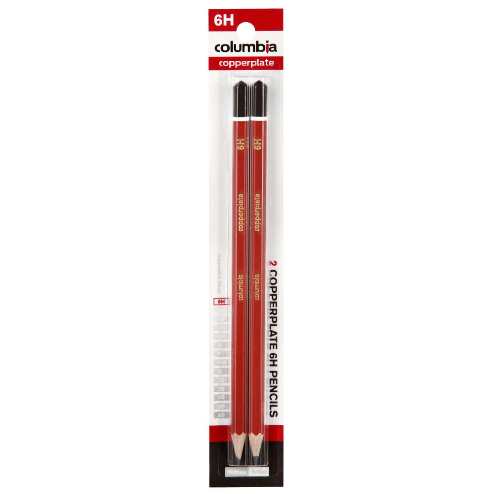 Columbia Copperplate Lead Pencil 6H Hexagonal 2 Pack
