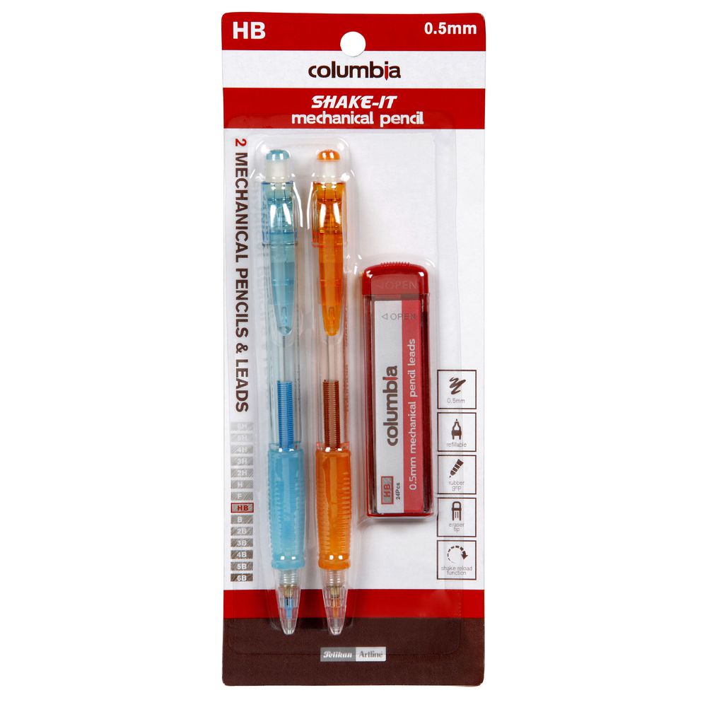 Columbia Shake It Mechanical Pencil With Lead 2 Pack