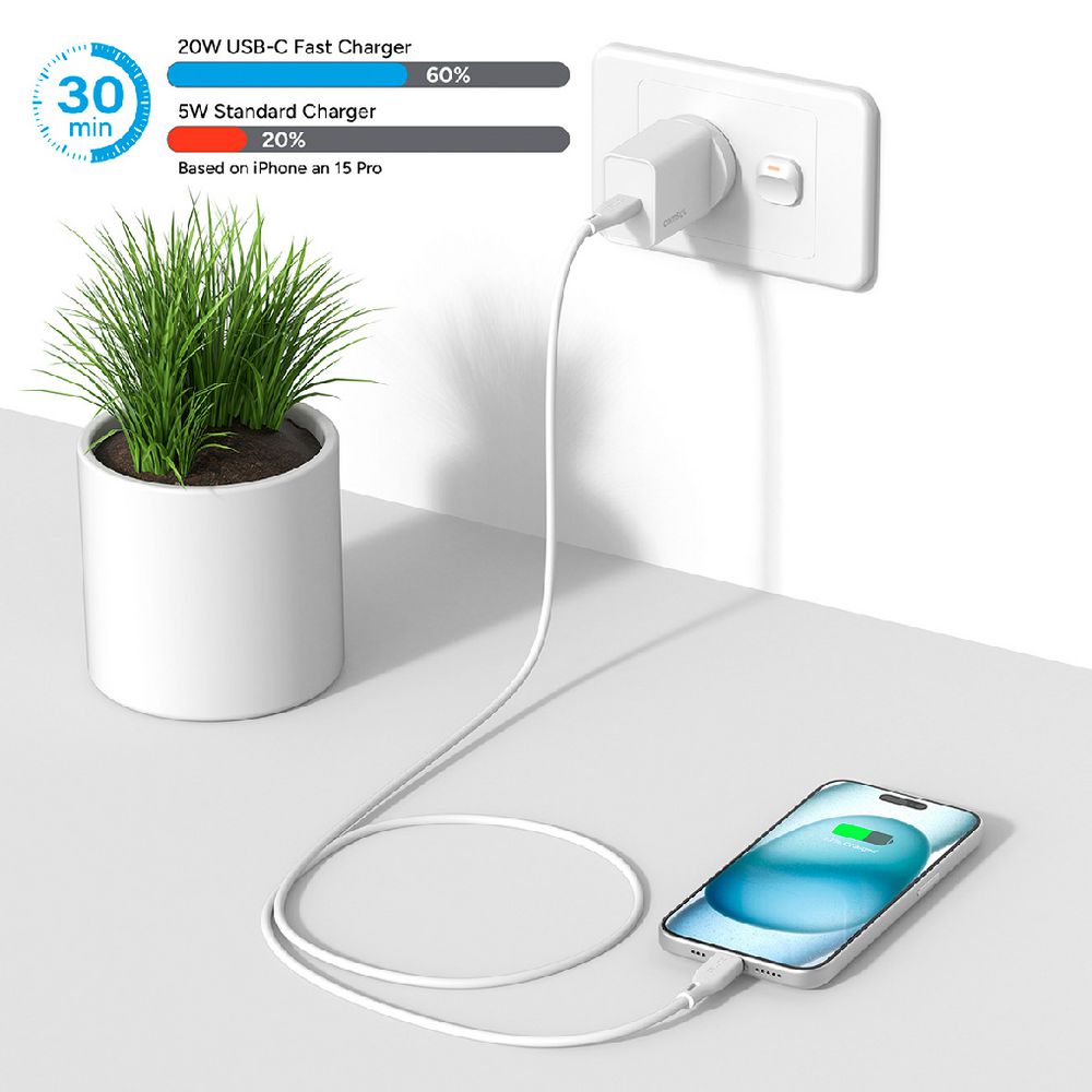 Comsol USB-C Wall Charger 20W with 1.5m Cable White