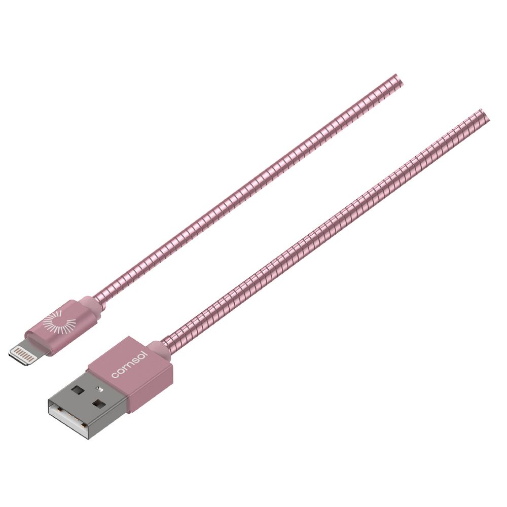 Comsol Lightning to USB Cable Metal Jacket 1.2m Rose Gold