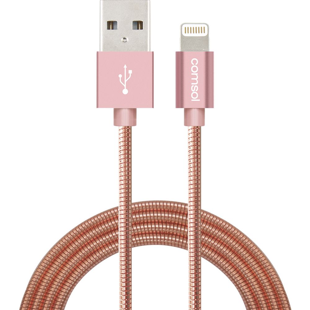 Comsol Lightning to USB Cable Metal Jacket 1.2m Rose Gold