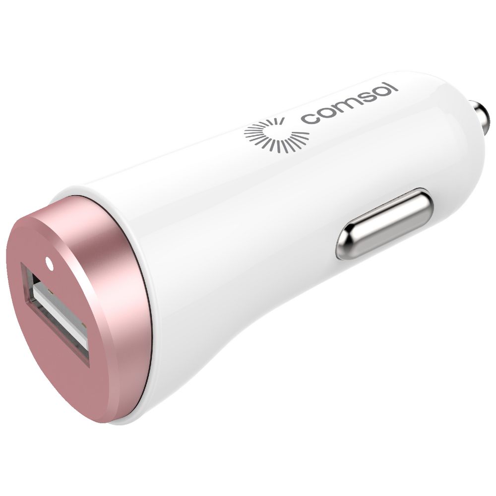 Comsol Single Port Car Charger 2.4A/12W Rose Gold