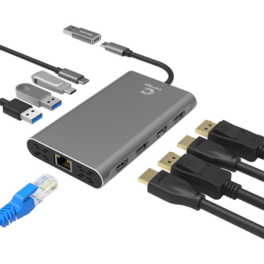Comsol Universal USB Dual 4K HDMI/DP Multiport Adapter | Officeworks
