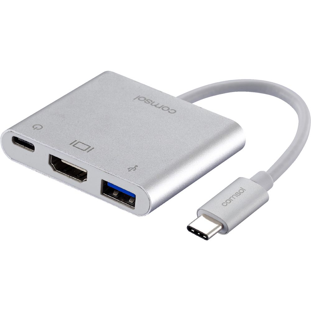 Comsol Male USB Type-C to HDMI/USB3.0/USB-C Multi Adaptor