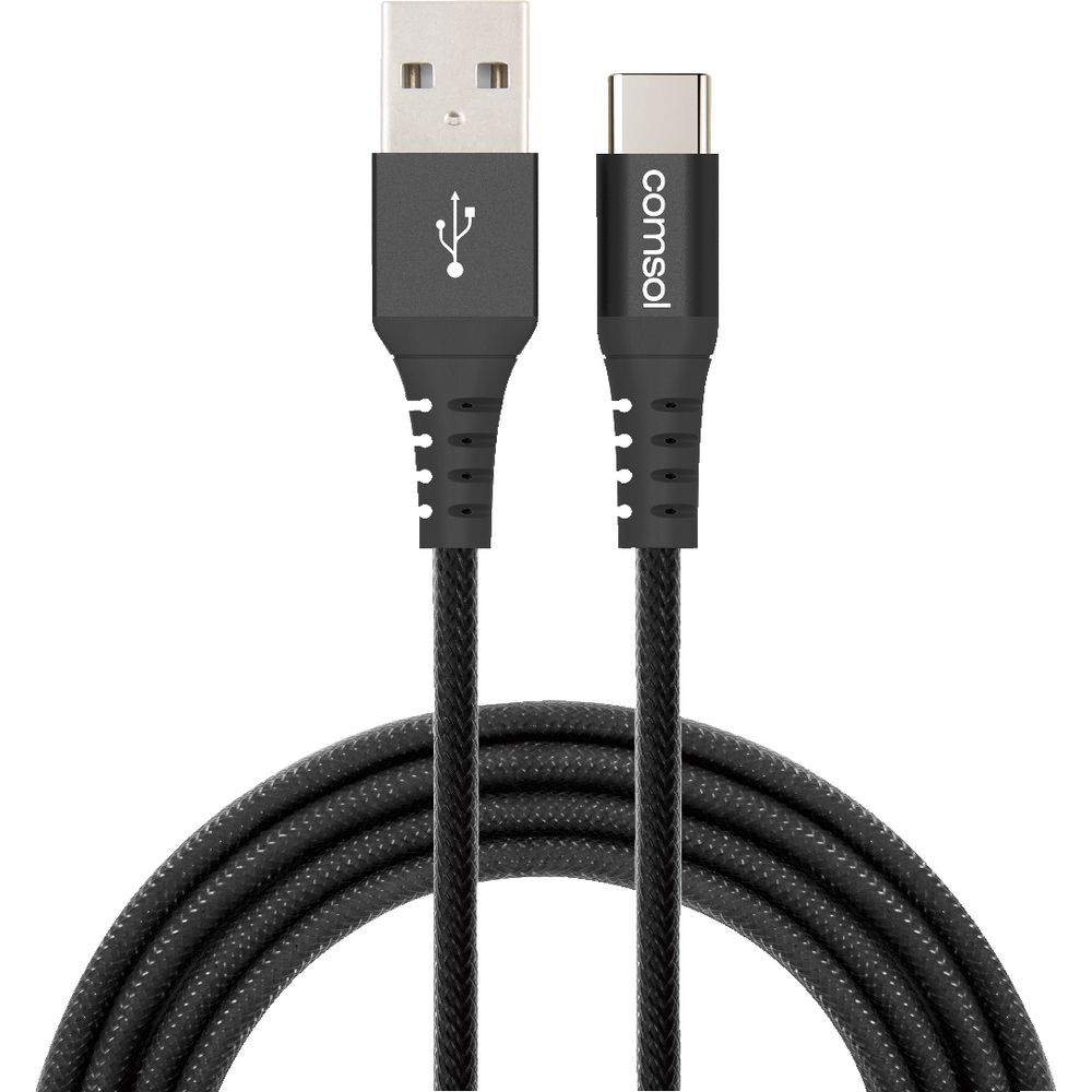Comsol Premium Male USB Type-A to USB Type-C Cable 1.2m Black
