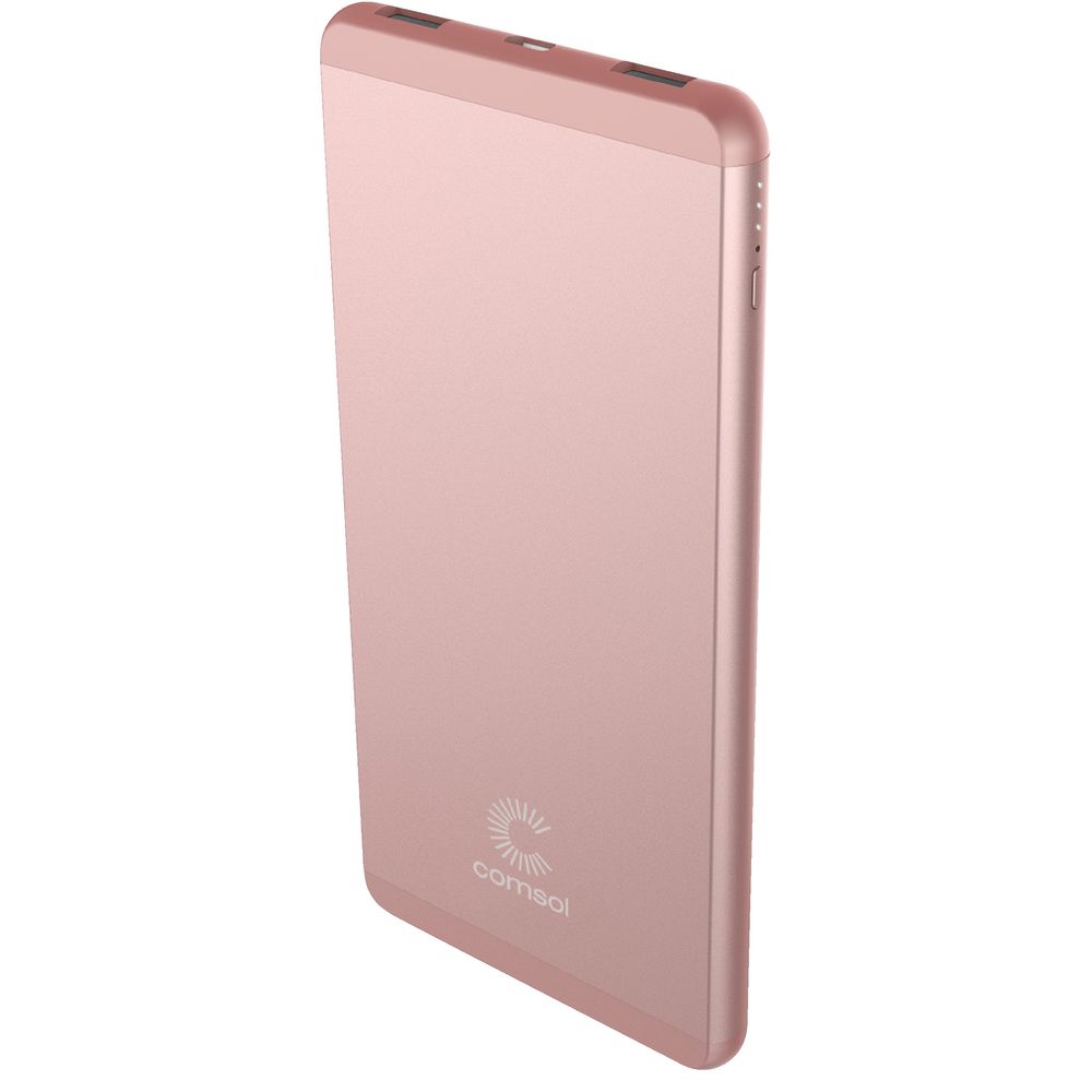 Comsol 10000mAh Slim Dual Port Powerbank Metallic Rose Gold