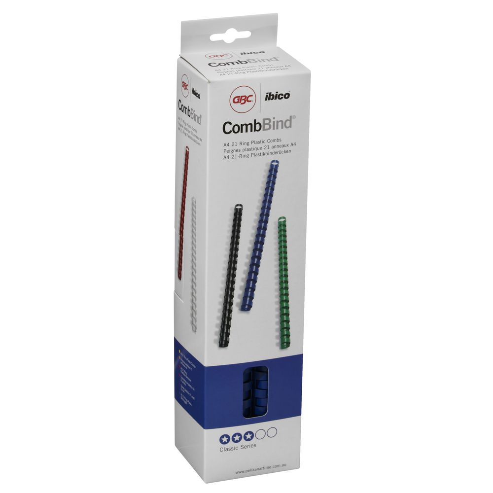GBC Binding Comb 21 Loop Plastic 16mm Blue 25 Pack