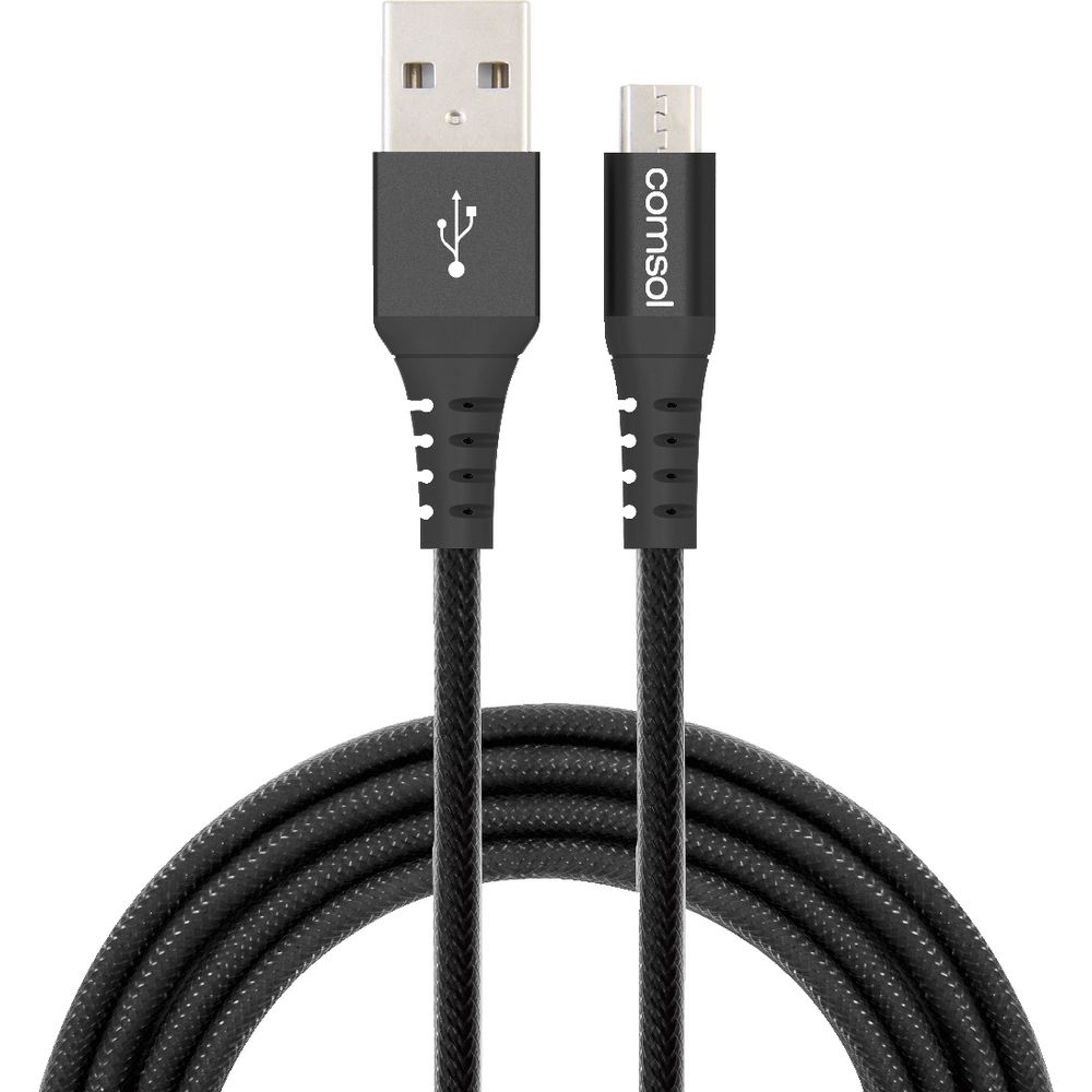 Comsol Premium Micro USB Charge and Sync Cable 1.2m Black