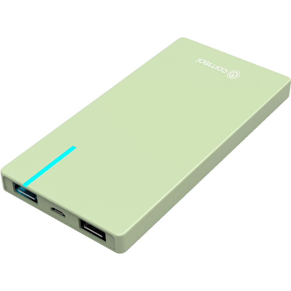 Comsol 6000mAh Slim Dual Port Powerbank Green