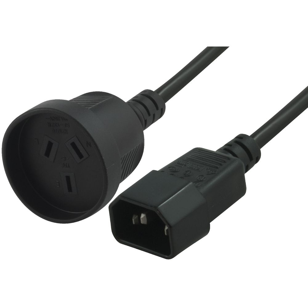 Comsol Male IEC-C14 to Female 3 Pin AC Power Cable 25cm