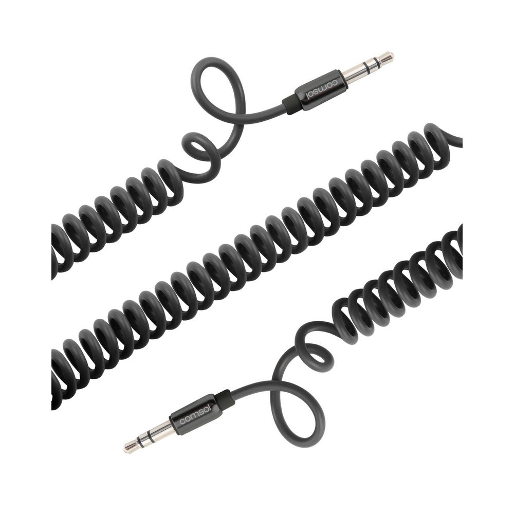 Comsol 3.5mm Audio Cable Coiled 1.2m Black