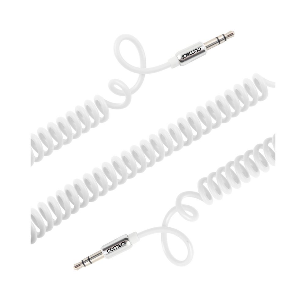 Comsol 3.5mm Audio Cable Coiled 1.2m White