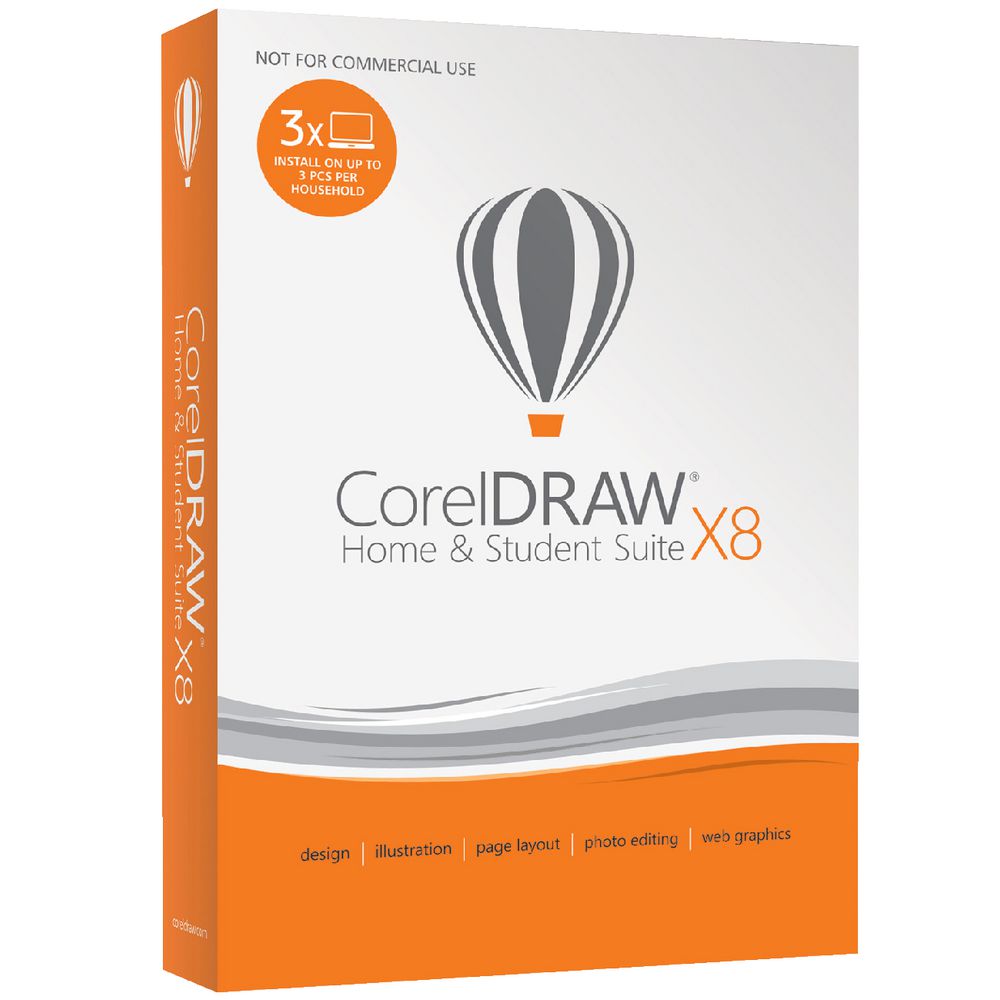 CorelDRAW Home & Student Suite X8 3 PC BOX