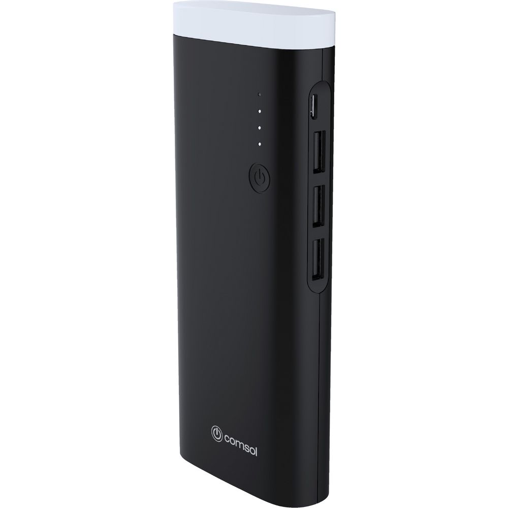 Comsol 10000mAh 3 Port Powerbank Black