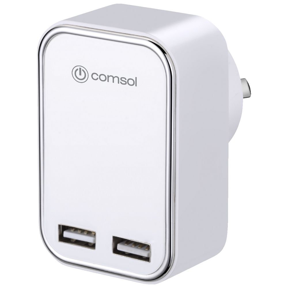 Comsol Dual Port USB Wall Charger 3.4A/17W White