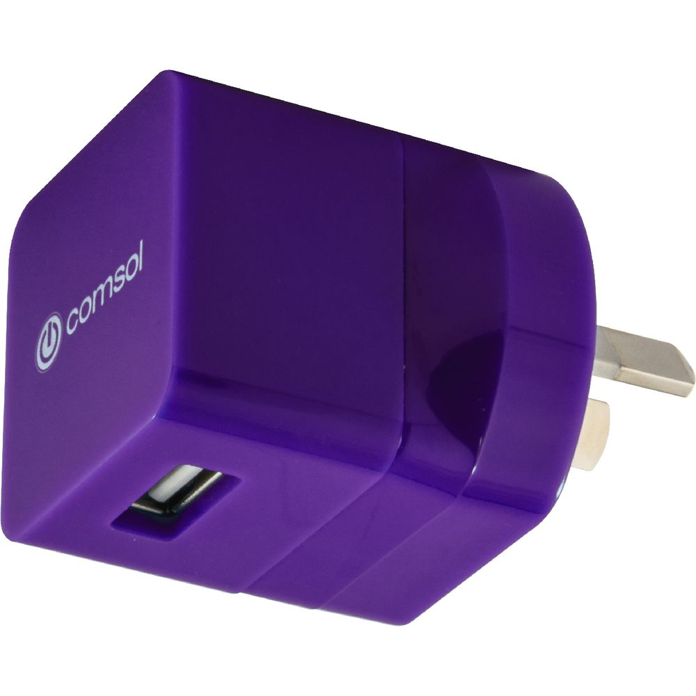 Comsol Single Port USB Wall Charger 1A/5W Purple