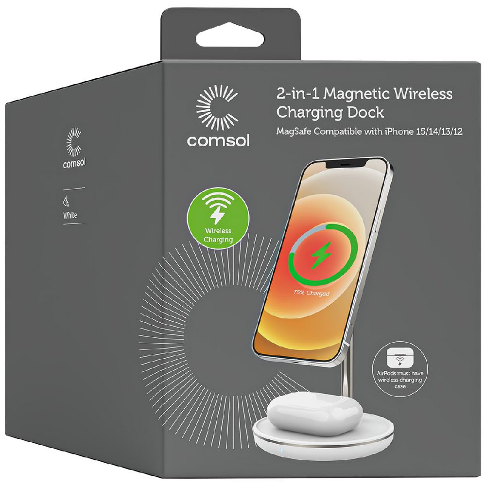 Comsol 2-in-1 Magnetic Wireless Charging Dock