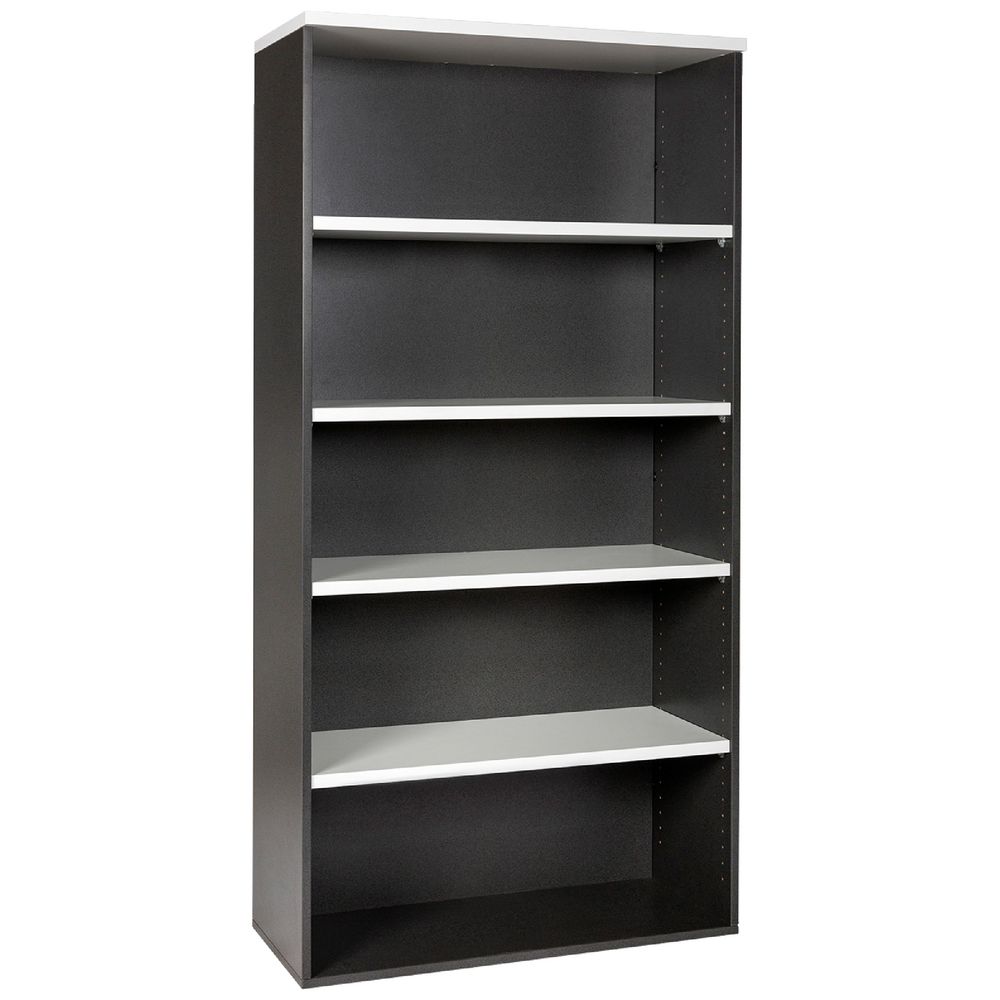 Velocity 1800mm Bookcase White and Ironstone