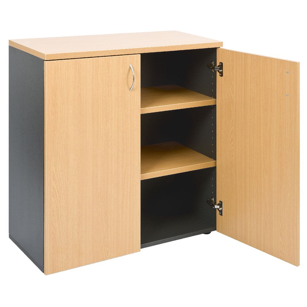 Velocity Cupboard 900mm Golden Beech and Ironstone Grey