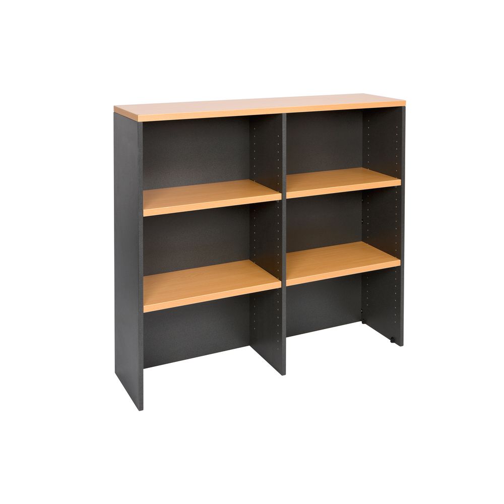 Velocity Hutch 1200mm Golden Beech and Ironstone Grey