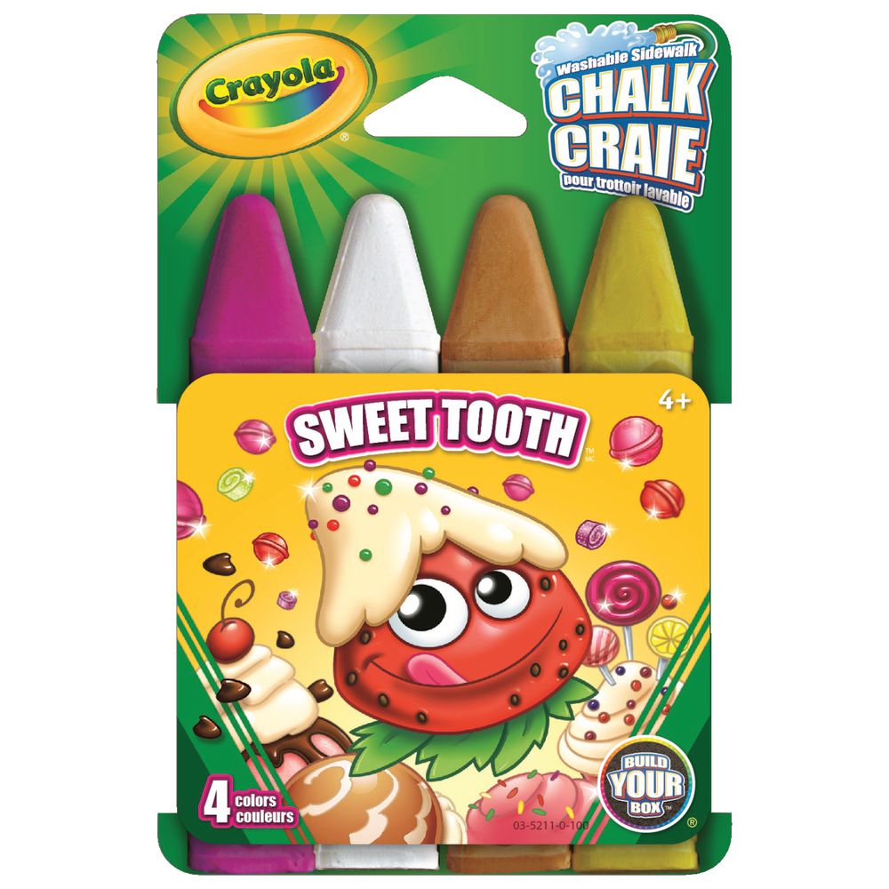 Crayola Sweet Tooth Sidewalk Chalk 4 Pack