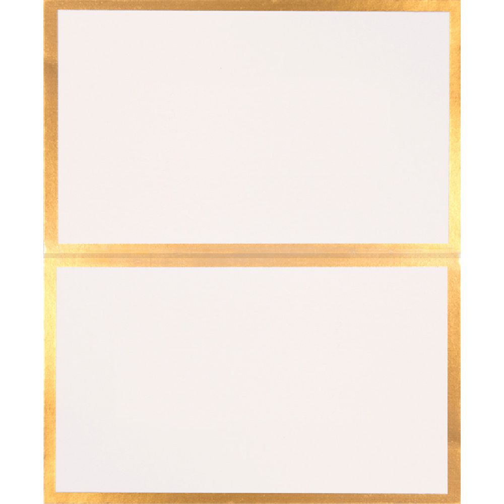Paper Chic Place Cards Linen White Gold 10 Pack