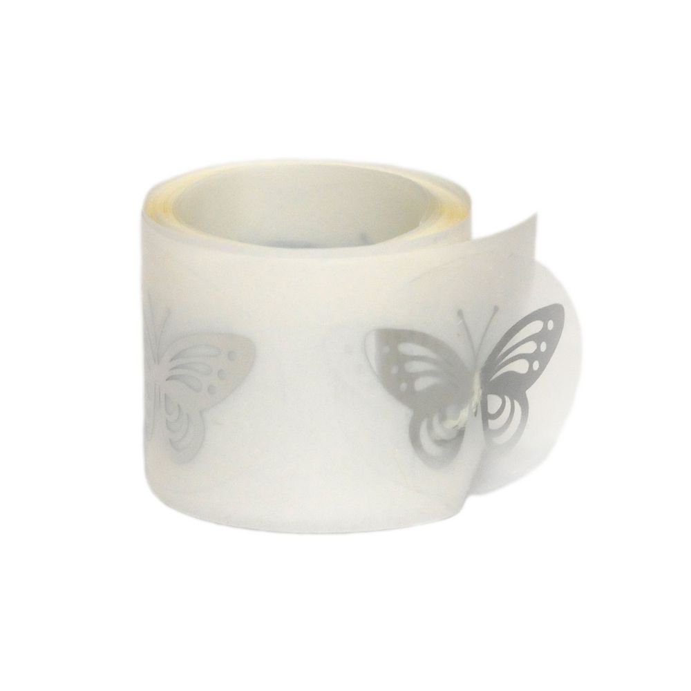 Paper Chic Butterfly Seals Silver 50 Pack