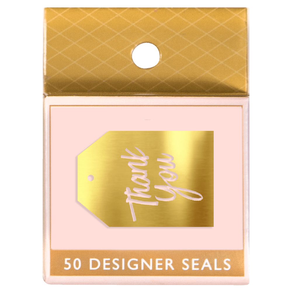 Paper Chic Metallic Seals Thank You Gold 50 Pack