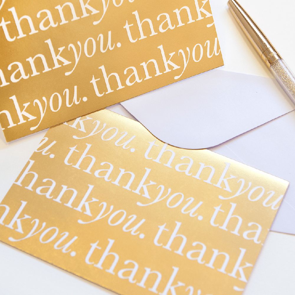 Paper Chic A6 Thank You Postcards Gold 10 Pack