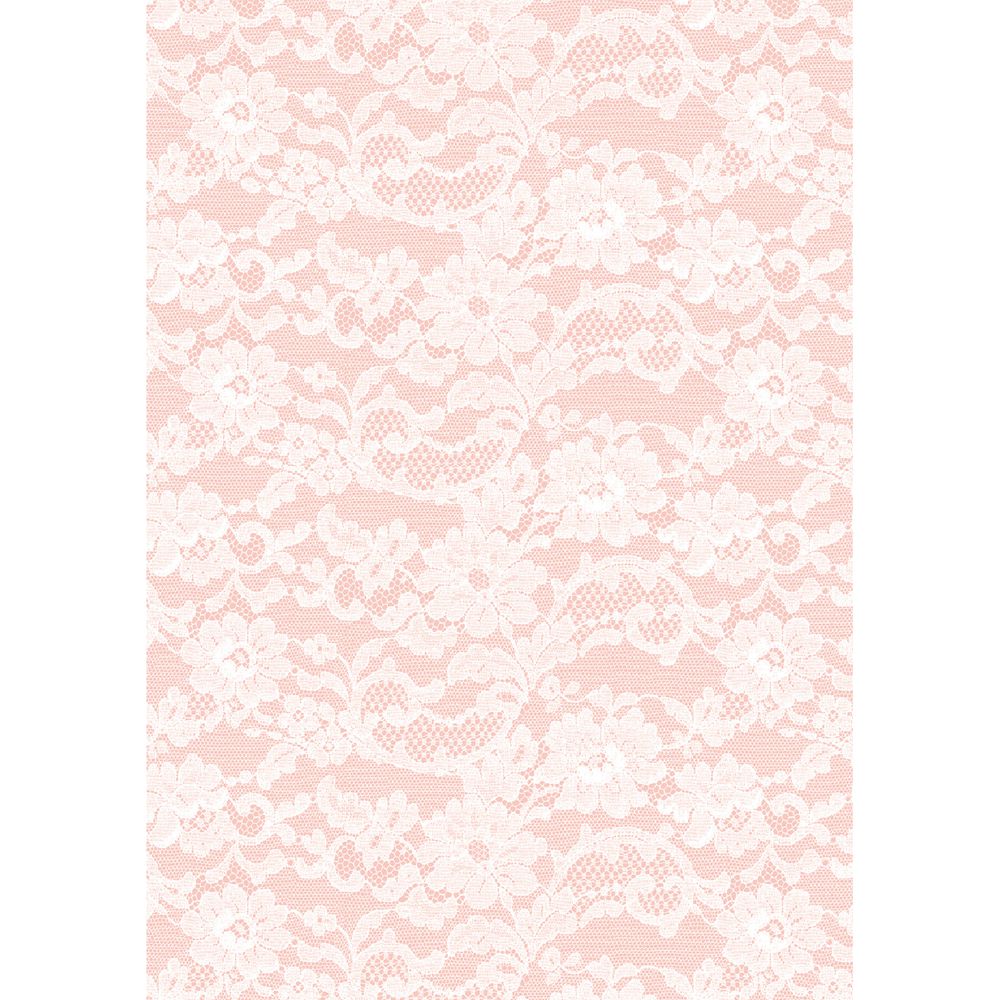 Paper Chic A4 English Lace Embossed Paper Rose 5 Pack