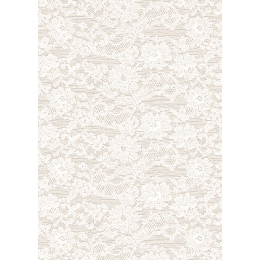 Paper Chic A4 English Lace Embossed Paper Pearl 5 Pack