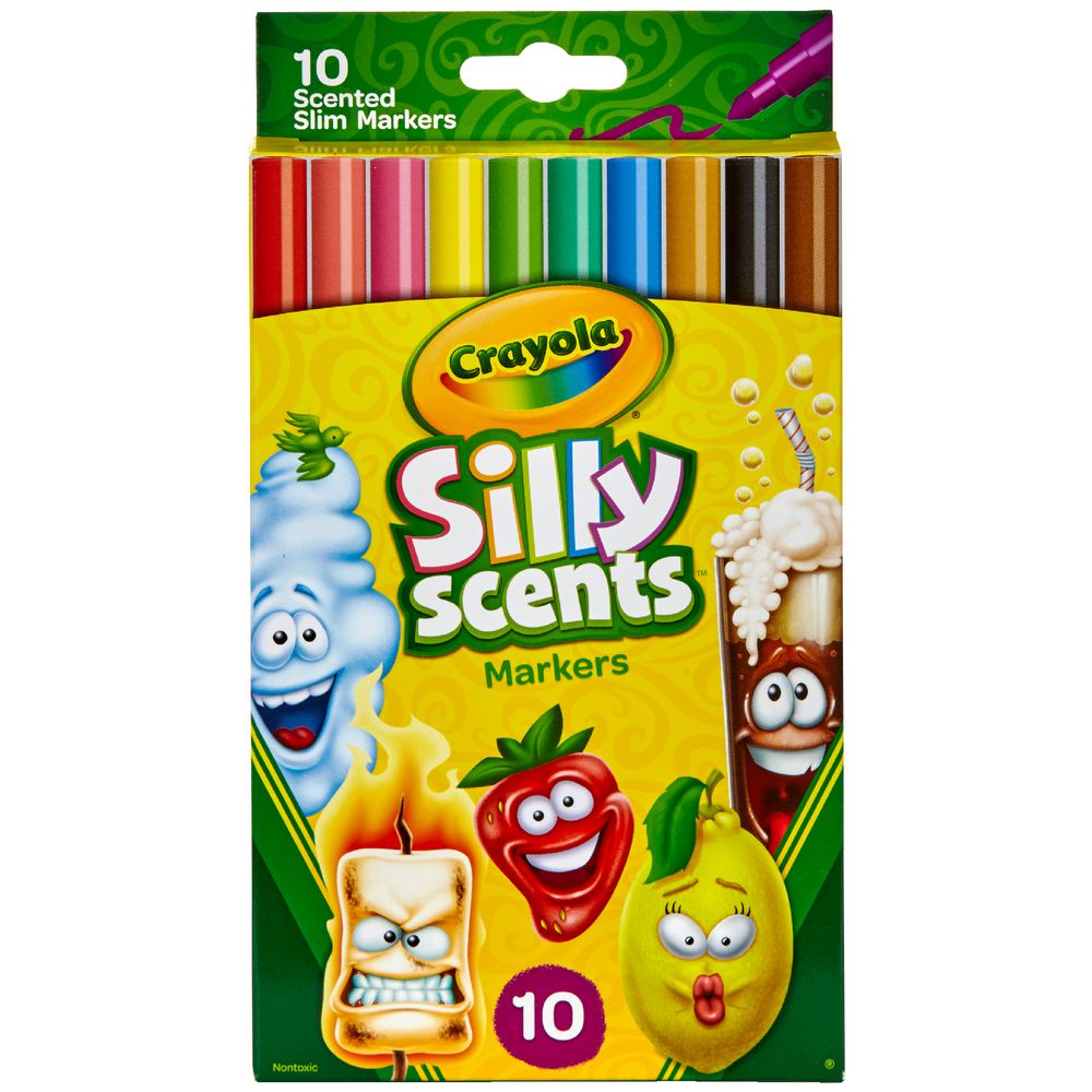 Crayola Silly Scents Slim Coloured Markers 10 Pack