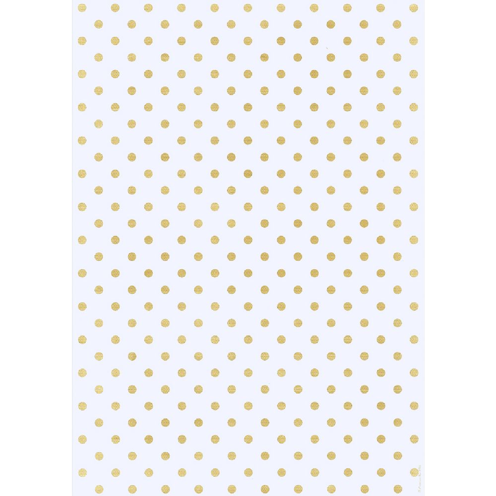 Paper Chic A4 Large Dots Foiled Paper Gold 5 Pack