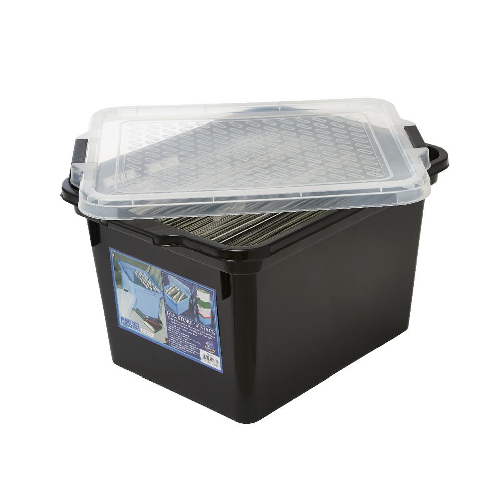 Creation Plastics 40 L File Store n Stack Black