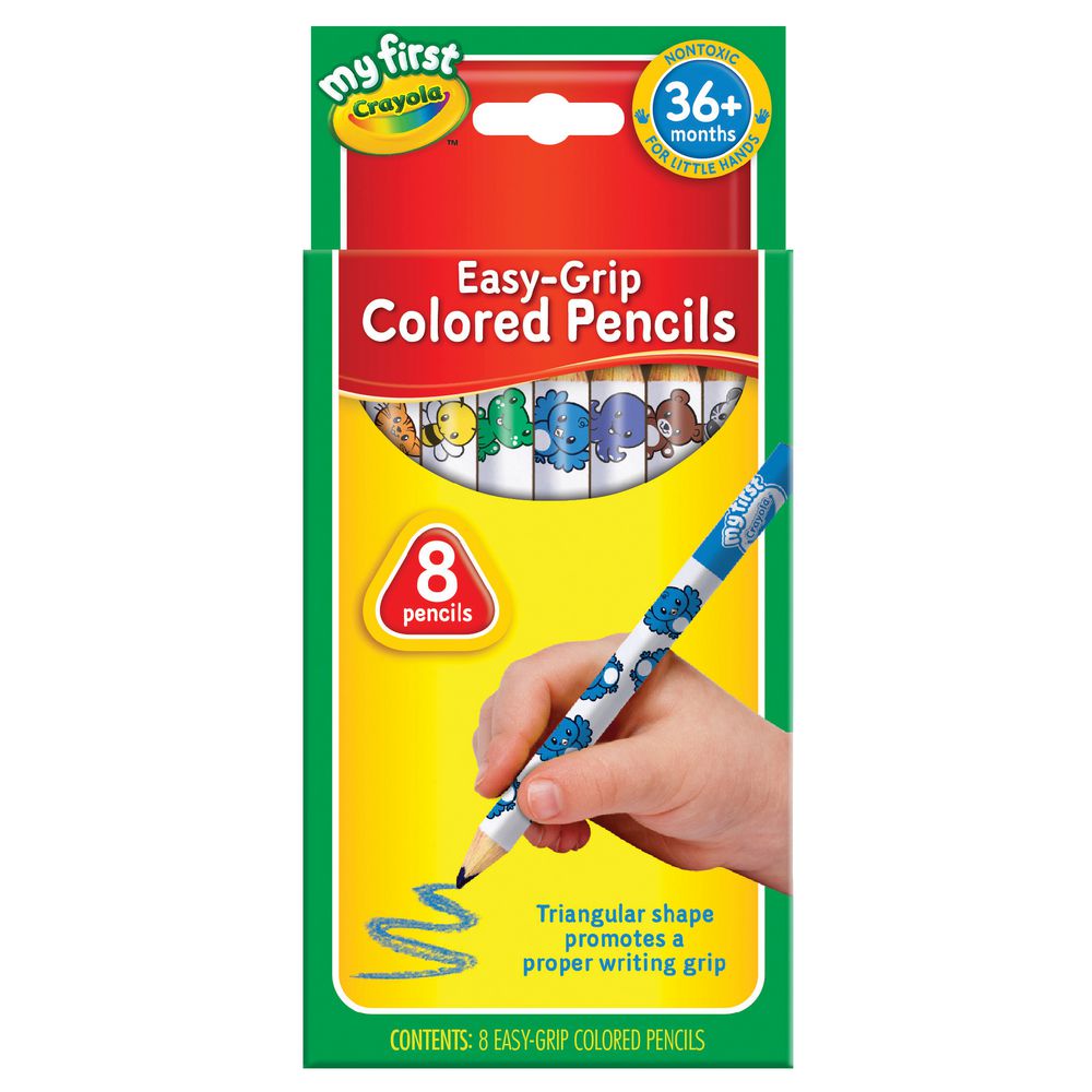 pack Of 12 - 12 Easy Grip Study Time Jumbo Triangular Pencils Assorted