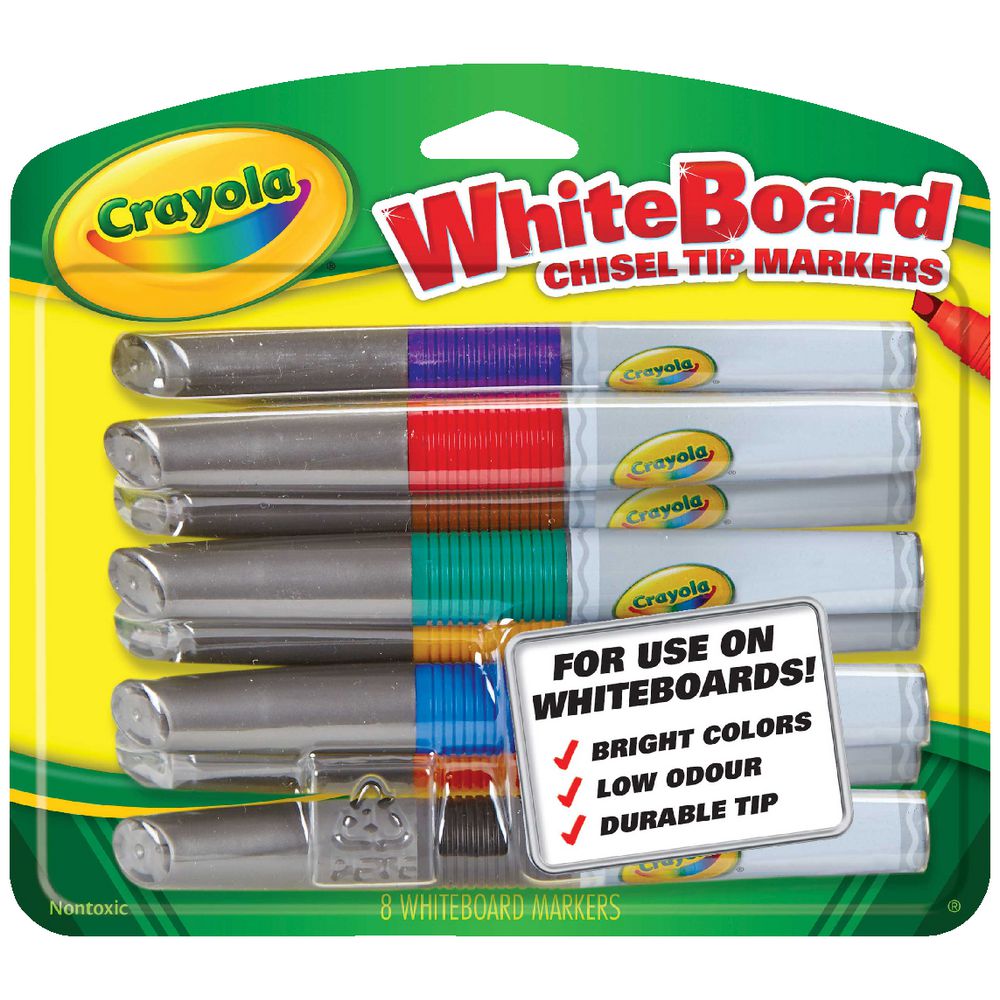 Crayola Visi-Max Dry Erase Whiteboard Markers Assorted 8 Pack