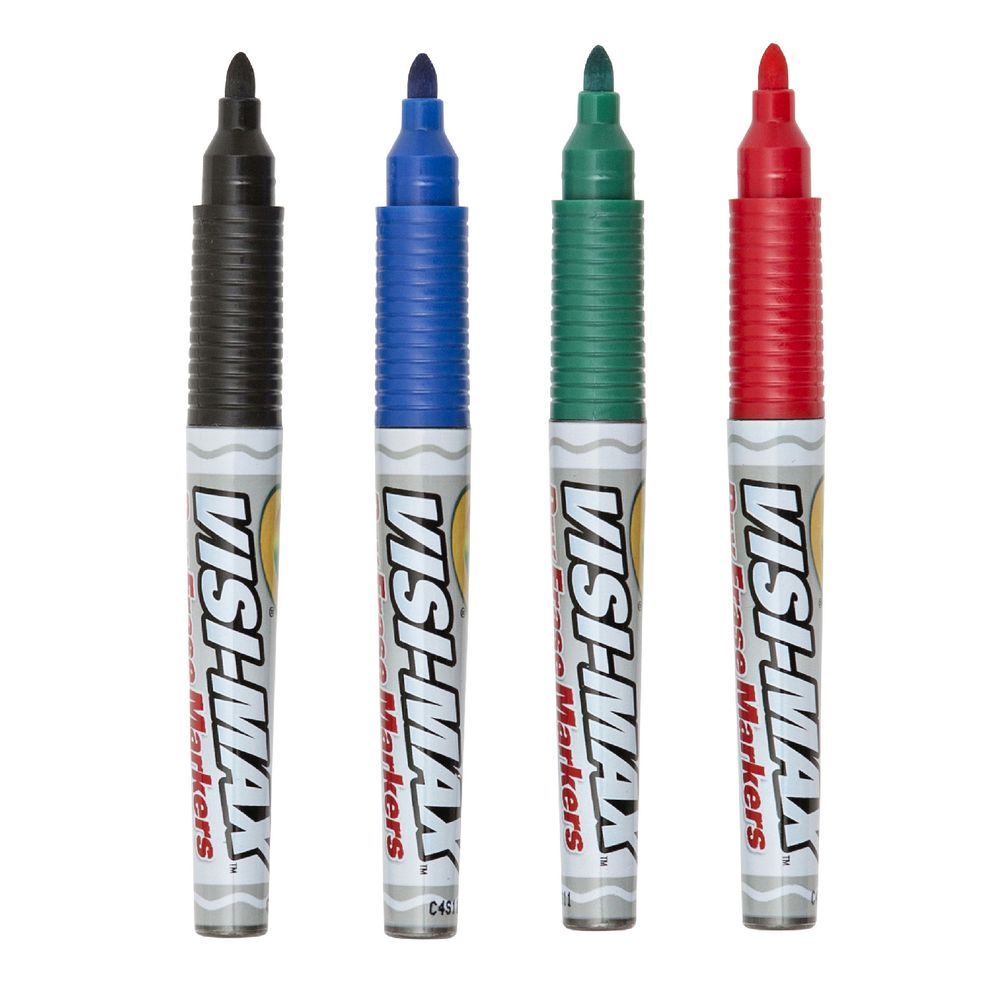 Crayola Visi-Max Whiteboard Marker Bullet Tip Assorted 4 Pack