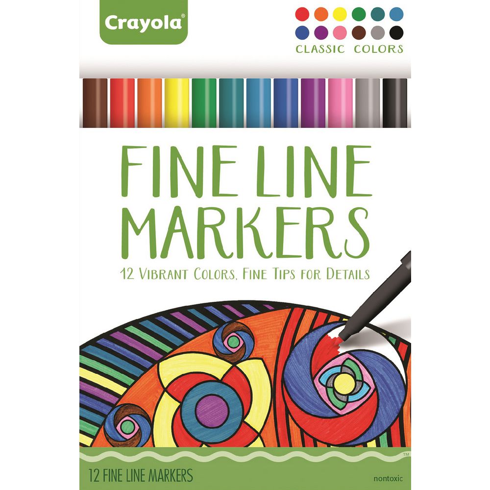 Crayola Fine Line Markers 12 Pack Classic