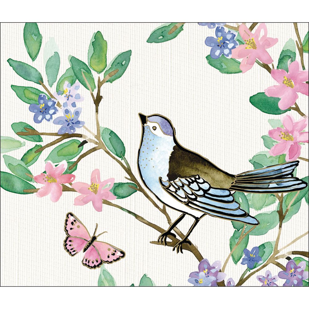 Paper Chic Thank You Cards Floral Bird 10 Pack