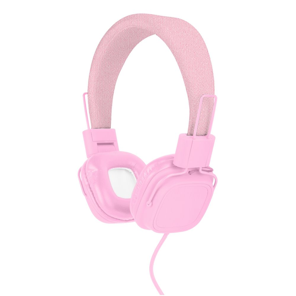 Qudo Fabric Over Ear Headphones Pink