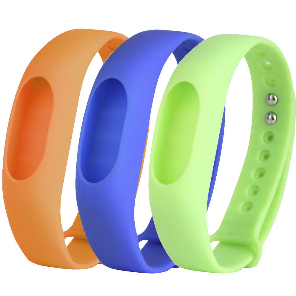 Jolt Fitness Tracker Bands Orange Blue Lime 3 Pack