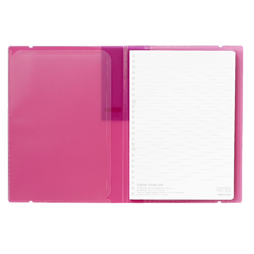 Kokuyo Color Tag Loose Leaf Holder Bi-Color B5 Pink