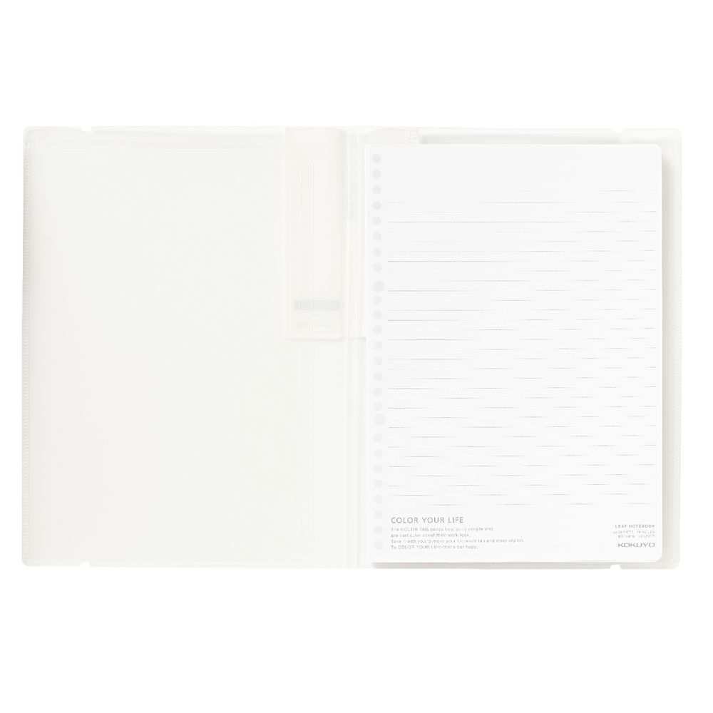 Kokuyo Color Tag Loose Leaf Holder Bi-Color B5 White