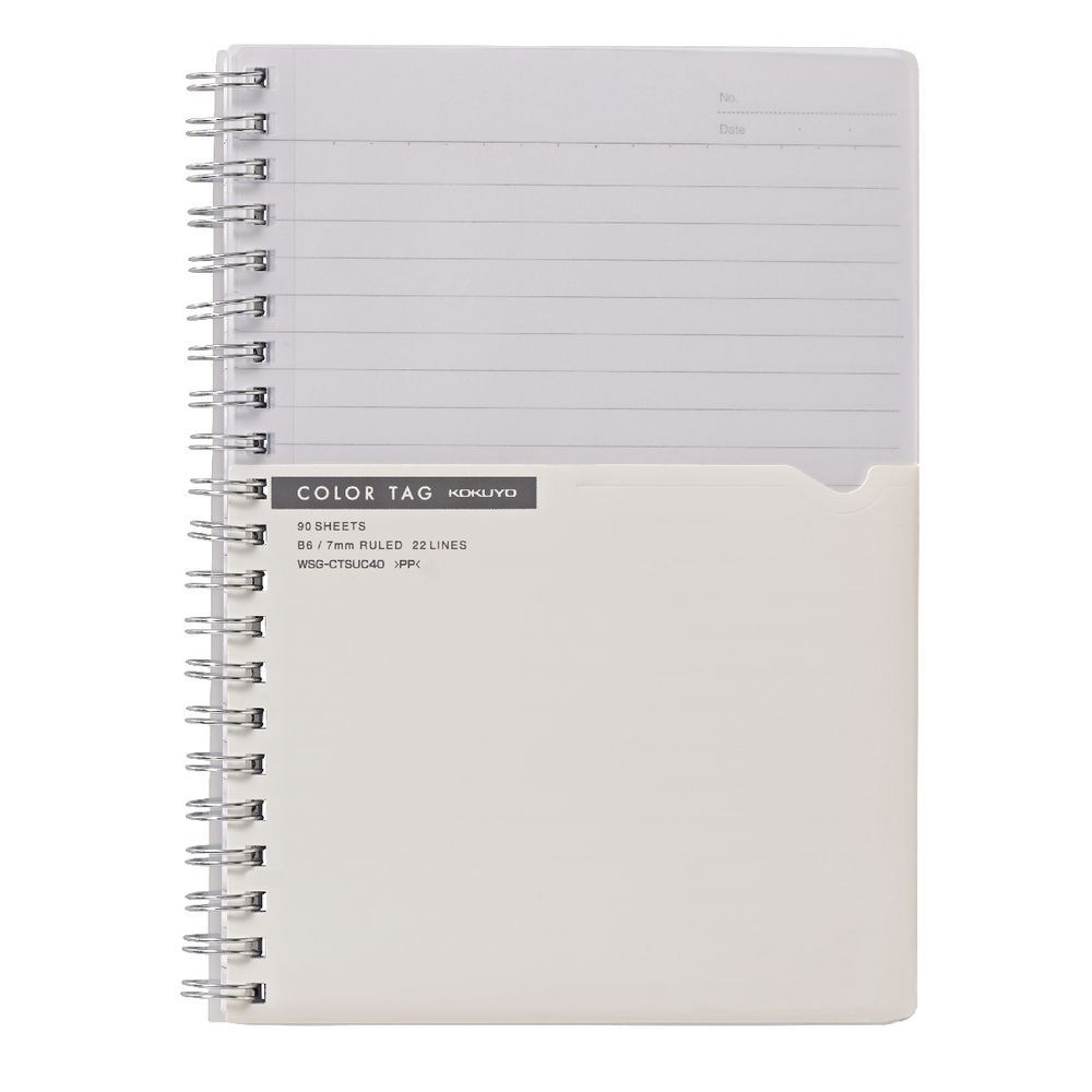 Kokuyo Color Tag B6 Twin Ring Notebook BiColor White Officeworks