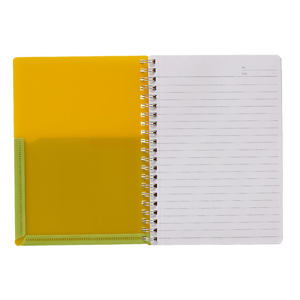 Kokuyo Color Tag B6 Twin Ring Notebook BiColor Yellow Officeworks